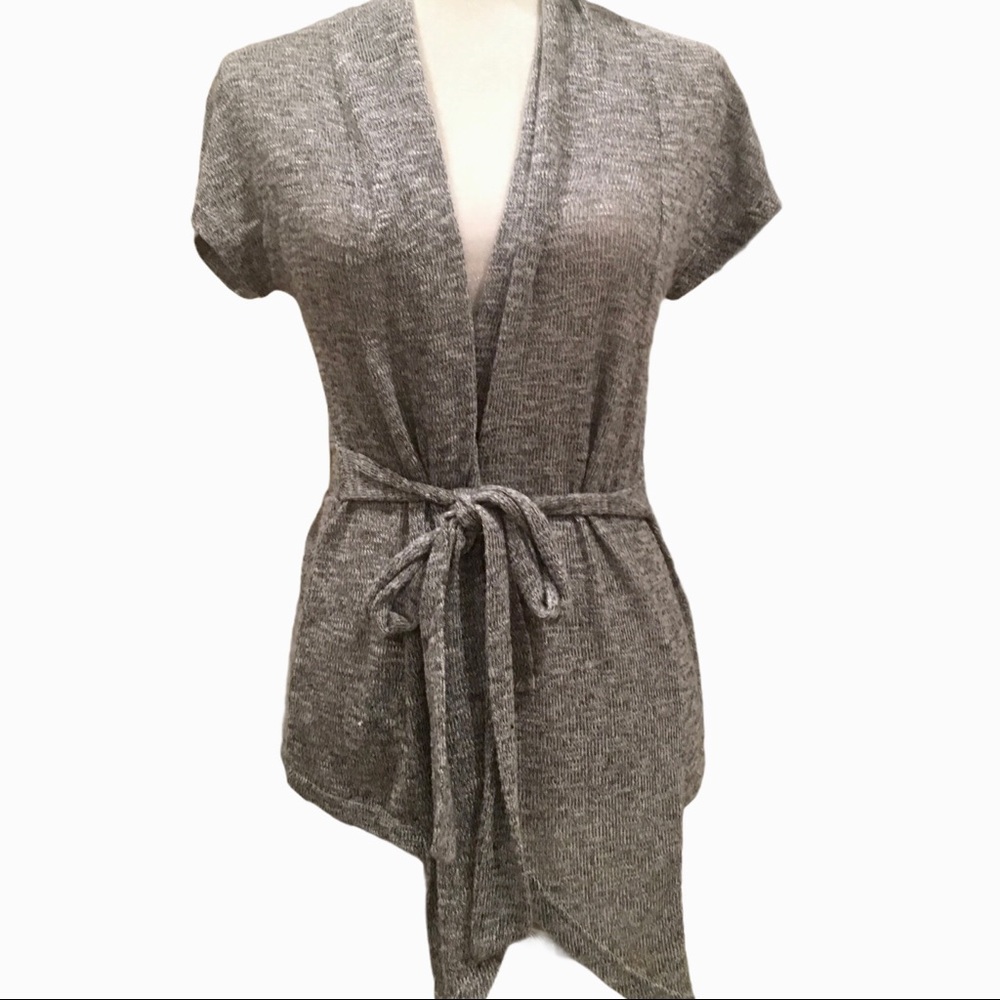 Gray Wrap Cardigan Sweater